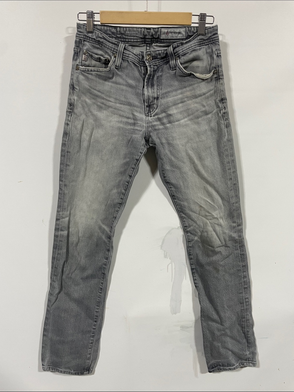 Ag Adriano goldschmied the Everett slim straight Men's Fit Gray Washed Jeans